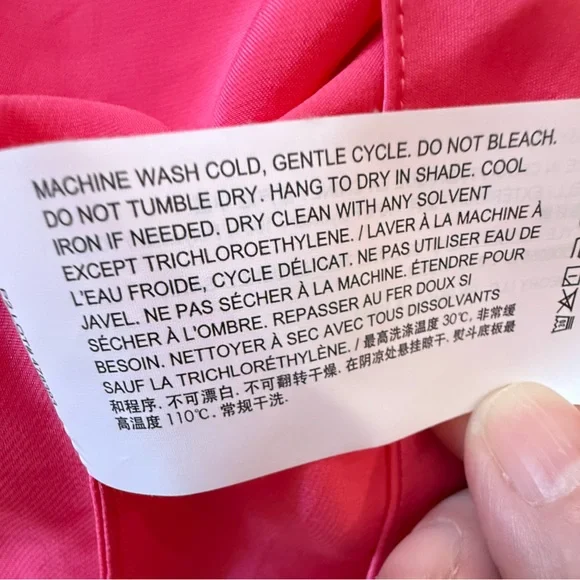 NWT Theory Sleeveless Draped Satin Cowlneck Pink Azalea Shell Size Medium - Picture 9 of 12